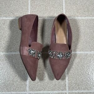Shoedazzle Pink Crystal Flats Size 7.5‎